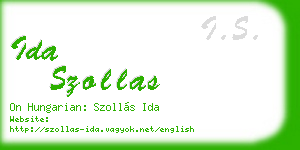 ida szollas business card