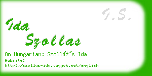 ida szollas business card